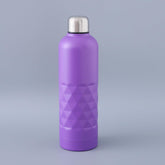 Kuber Industries Pack of 3 Vacuum Insulated Water Bottle | Stainless Steel Sipper Bottle with Handle | Hot & Cold Water Bottle | Leakproof, BPA Free, Rustproof | 750 ML | Purple